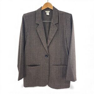 Modern Essentials Houndstooth Blazer Brown Multi Medium